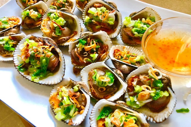 Sò lông nướng mỡ hành